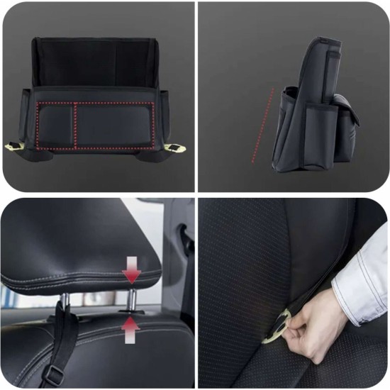 Alogy Car organizer for car between seat car seat Alogy Car drink holder tissues Black
