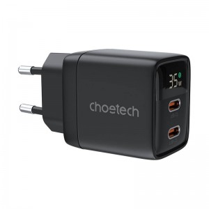 Choetech Wall charger GAN3 USB-C+C PD35W Choetech PD6051 (black)