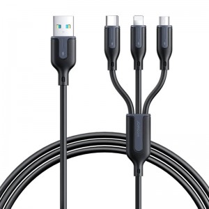 Joyroom USB cable Joyroom S-1T3018A15, 3 in 1, 3.5A/Cable 1,2m (black)
