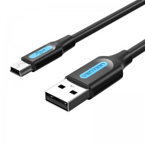 Vention USB 2.0 A līdz Mini-B kabelis Vention COMBD 0.5m Melns PVC