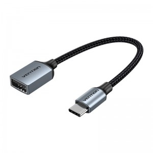 Vention USB-C 2.0 Male to USB-A Female OTG Cable Vention CCWHB 0.15m, Gray