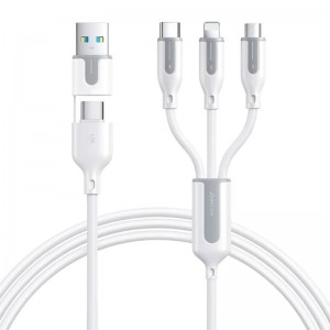 Joyroom USB cable Joyroom  S-2T3018A15 5in1 USB-C / Lightning / 3.5A /1.2m (white)