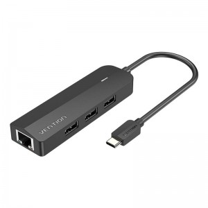 Vention USB-C to 3x USB 2.0, RJ45, Micro-B Hub Vention TGOBB 0.15m, Black