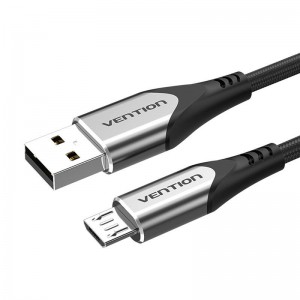 Vention USB 2.0 A to Micro-B 3A cable 0.25m Vention COAHC gray