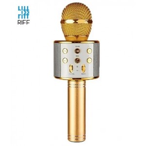 Riff WS-858 Karaoke Mikrofons ar Skaļruni AUX un Micro SD Gold