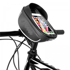 Wozy 16BK Водостойкая сумка на Вело руль с прозрачным карманом Touch для телефона 6.5'' max 1L Черный