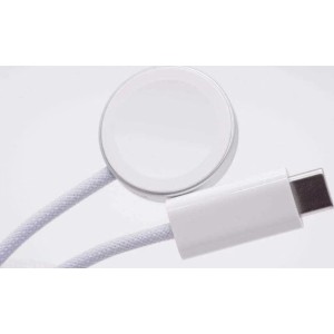 Riff Magnētisks Type-C lādētājs Apple sērijas smart pulksteņiem 1 - 8 / SE / austiņām Airpods Pro 2 ar pītu vadu 1m White