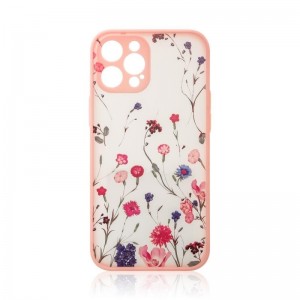 Riff Flower design Aizmugures Maks priekš Apple iPhone 12 Pro Max Pink