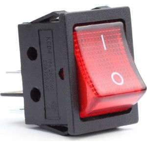 Amio Rectangular switch 12V/230V (with red light) BU02