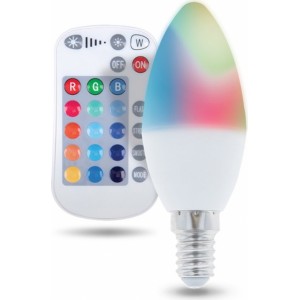 TFO Forever Light E14 LED Spuldze C37 / 5W / 250 lm / 3000K / RGB / Pults / Balta