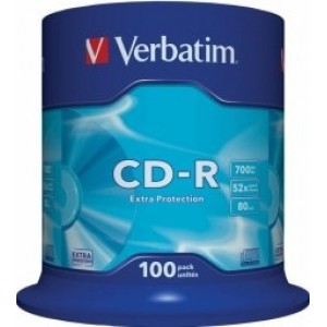 Verbatim Matricas CD-R  700MB 1x-52X Extra Protection, 100 Pack Spindle