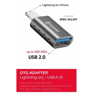 Swissten OTG Adapteris Lightning uz USB Savienojums