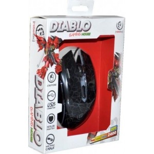 Rebeltec Diablo Spēļu Datora Pele ar Papildus Pogām un Apgaismojumu / 2400 DPI / USB