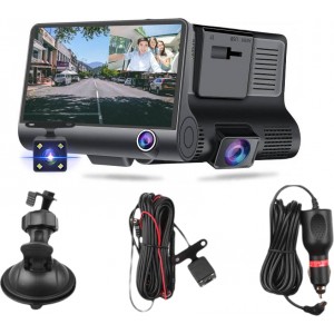 Roger 3in1 Автомобильный видеорегистратор со встроенной передней / задней / внутренней камерой / Full HD / 170 градусов обзора