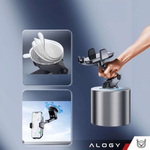 Alogy 3-in-1 car phone holder for the windshield for the dashboard grille Black