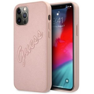 Guess GUHCP12LRSAVSRG iPhone 12 Pro Max 6.7" pink/pink hardcase Saffiano Vintage Script (universal)