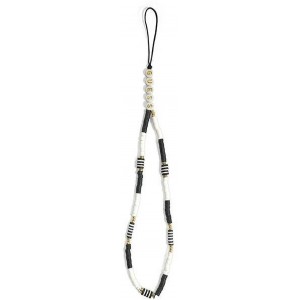 Guess pendant GUSTBCKH Phone Strap black-white/black-white Heishi Beads (universal)