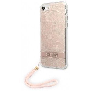 Guess GUOHCI8H4STP iPhone SE 2022 / SE 2020 / 7/ 8 pink/pink hardcase 4G Print Strap (universal)