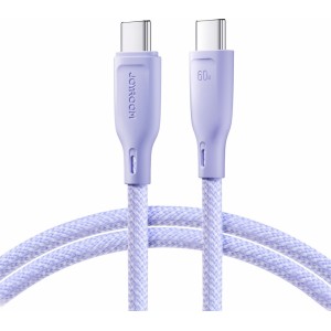 Joyroom Multi-Color Series SA34-CC3 USB-C / USB-C Cable 60W Fast Transfer 1m - Purple (universal)