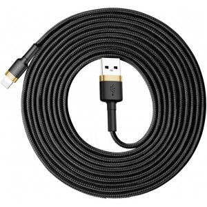 Baseus Cafule Cable durable nylon cable USB / Lightning QC3.0 2A 3M black-gold (CALKLF-RV1) (universal)
