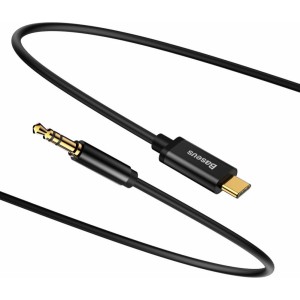 Baseus stereo audio cable AUX 3.5 mm mini jack - USB Type C for tablet phone 120cm black (CAM01-01) (universal)