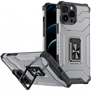 Hurtel Crystal Ring Case Kickstand Tough Rugged Cover for iPhone 12 Pro black (universal)