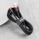 Baseus Cafule Cable durable nylon cable USB / USB-C QC3.0 2A 2M black-red cable (CATKLF-C91) (universal)