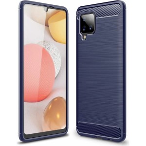 Hurtel Carbon Case Flexible Cover TPU Case for Samsung Galaxy A42 5G blue (universal)