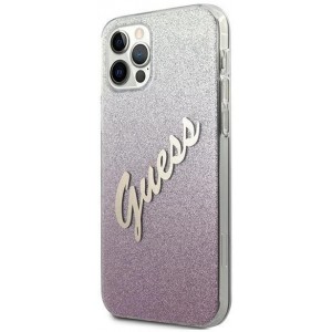 Guess GUHCP12MPCUGLSPI iPhone 12/12 Pro 6.1" pink/pink hardcase Glitter Gradient Script (universal)