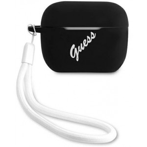 Guess GUACAPLSVSBW AirPods Pro cover black/white Silicone Vintage (universal)