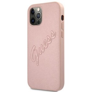 Guess GUHCP12LRSAVSRG iPhone 12 Pro Max 6.7" pink/pink hardcase Saffiano Vintage Script (universal)
