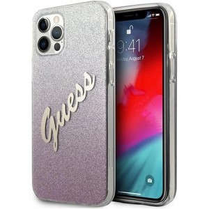 Guess GUHCP12MPCUGLSPI iPhone 12/12 Pro 6.1" pink/pink hardcase Glitter Gradient Script (universal)
