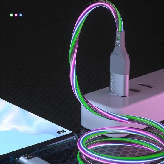 Dudao LED illuminated cable USB - micro USB 5 A 1 m gray (L9XM) (universal)