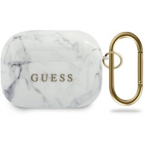Guess GUACAPTPUMAWH AirPods Pro cover white/white Marble Collection (universal)