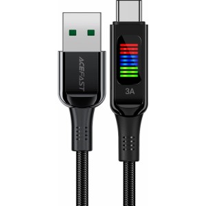 Acefast C7-04 USB-A USB-C 60W 1.2m cable with display - black (universal)