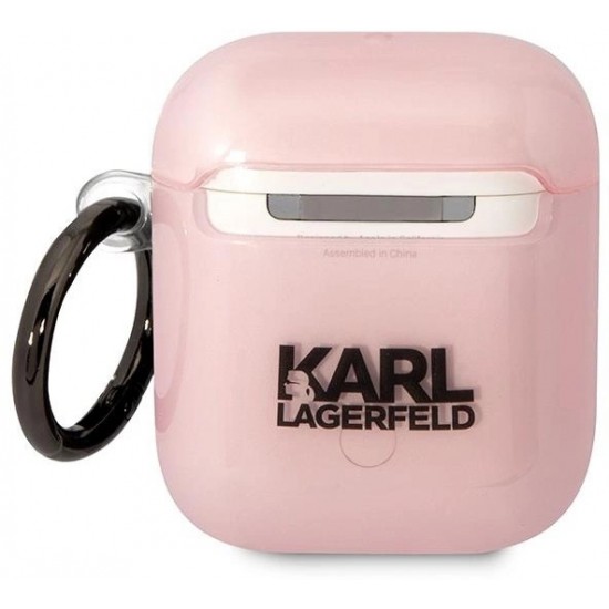 Karl Lagerfeld KLA2HNCHTCP Airpods 1/2 cover pink/pink Ikonik Choupette (universal)