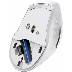 Ugreen MU101 ergonomic wireless mouse Bluetooth / 2.4 GHz - white (universal)