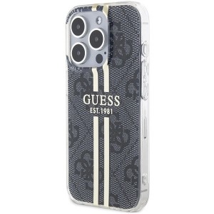 Guess IML 4G Gold Stripe case for iPhone 15 Pro Max - black (universal)
