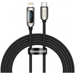 Baseus USB Type C - Lightning 20W fast charging data cable Power Delivery with display screen power meter 2m black (CATLSK-A01) (universal)