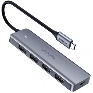 Ugreen USB Type C HUB - 4x USB 3.2 Gen 1 with USB-C power port gray (CM219 70336) (universal)