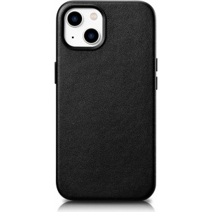 Icarer Case Leather cover for iPhone 14 Plus genuine leather case black (compatible with MagSafe) (universal)