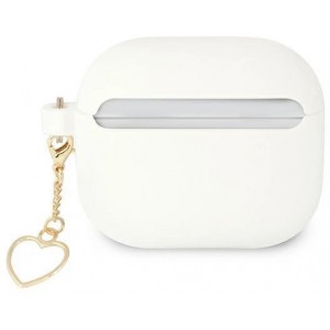 Guess GUA3LSCHSH AirPods 3 cover white/white Silicone Charm Heart Collection (universal)