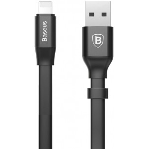 Baseus Nimble flat cable USB / Lightning cable with holder 2A 0.23M black (CALMBJ-B01) (universal)