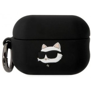 Karl Lagerfeld KLAP2RUNCHK AirPods Pro 2 cover black/black Silicone Choupette Head 3D (universal)