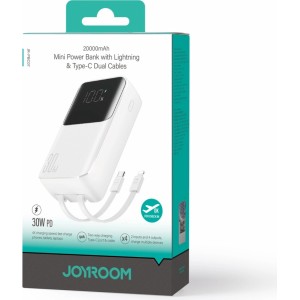 Joyroom Mini power bank with built-in cables Joyroom JR-PBC07 20000mAh 30W - white (universal)