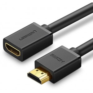 Ugreen cable cord adapter plug HDMI extension cable (female) - HDMI (male) 4K 10.2 Gbps 340 Mhz audio ethernet 0.5 m black (HD107 10140) (universal)