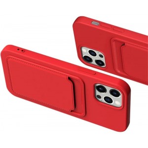 Hurtel Card Case Silicone Wallet Case with Card Slot Documents for Samsung Galaxy S21 Ultra 5G Red (universal)