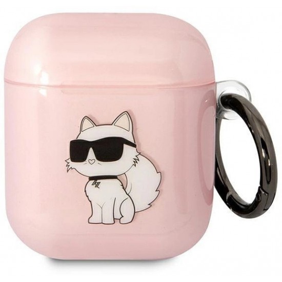 Karl Lagerfeld KLA2HNCHTCP Airpods 1/2 cover pink/pink Ikonik Choupette (universal)