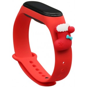 Hurtel Strap Xmas Wristband for Xiaomi Mi Band 4 / Mi Band 3 Christmas Silicone Strap Bracelet Red (Sock) (universal)