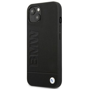 BMW Case BMW BMHCP14SSLLBK iPhone 14 6.1 "black / black Leather Stamp (universal)